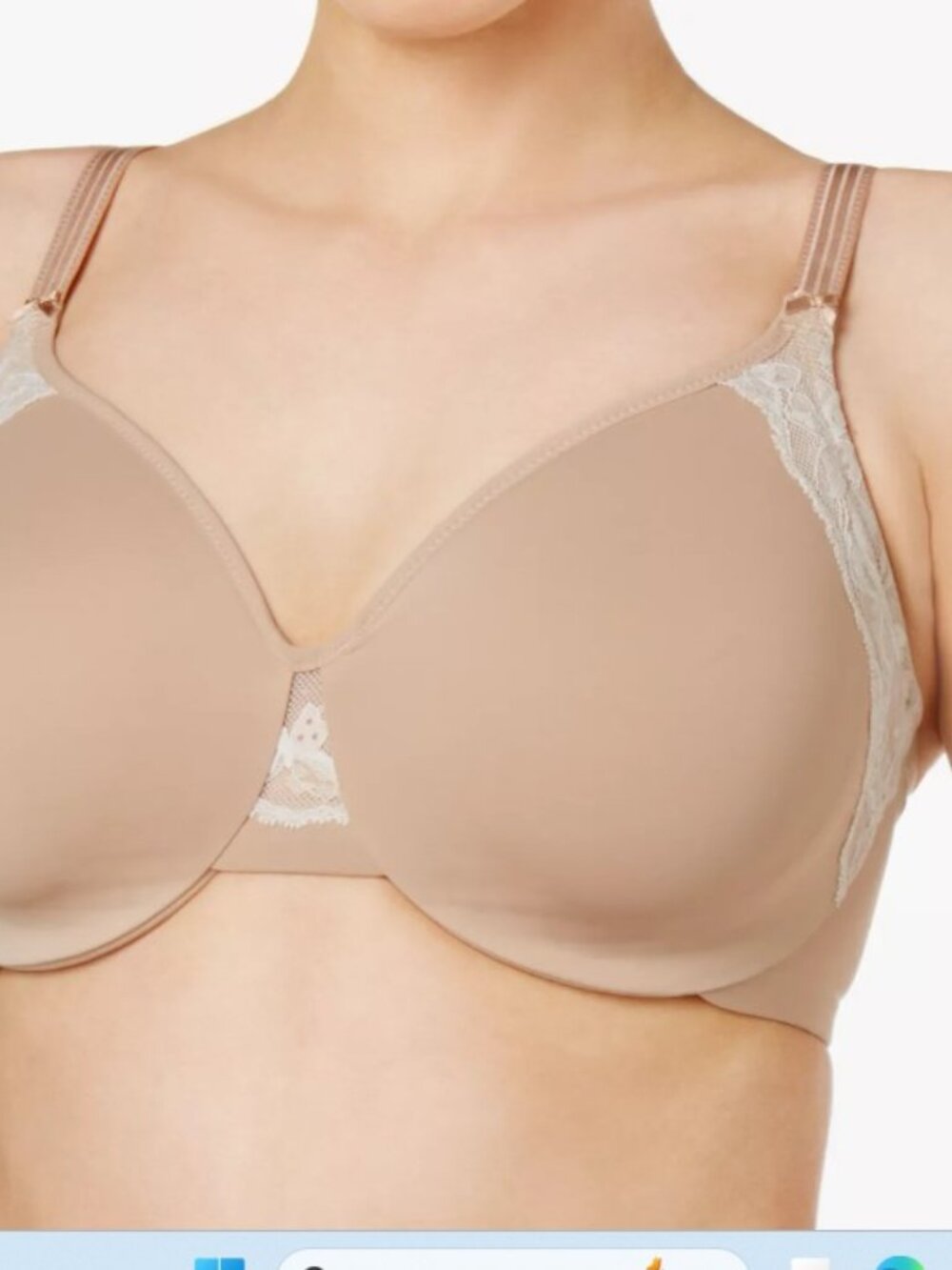 Pre-Owned - 2PK Olga Cloud 9 Full Figure Minimizer Bra 38DDD - Beige/Black